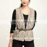 Ladies Marled Cable Kint Vest Cardigan HSW016 thumbnail-1