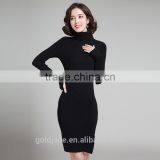 Clothing Factory 2016 Winter Latest Pullover Long Knitted Dress Sweater Designs for Women thumbnail-5