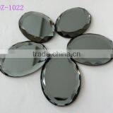 Silver Grey Shining Oval Crystal Loose Beads Flat Back Mirror Stones for Jewelry Making;pendant
