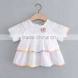 2017 The Latest Design Kids Girls Applique Butterfly White Cotton Blouse thumbnail-1