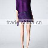 Woman Pleat Round Neck Flower Splicing Loose Dresses Wholesale thumbnail-6