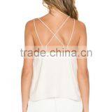 2015 OEM Gym Singlet Ladies White Vest Stringer Vest thumbnail-3