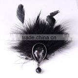 Beautiful Feather Crystal Accessories Booches Czech Diamond Brooch Accessories Fashion Suit Brooch Pin thumbnail-4