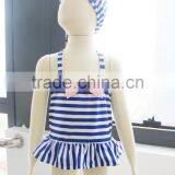Baby Girl Bikini Stripes Swimsuit 3 Pieces Set Summer Seaside Baby Clothes thumbnail-2