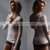 High Quality Custom 100% Cotton Exercise Gym Plain Hoodie With Glove thumbnail-5