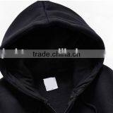 Good Quality Custom 100% Cotton Plain Black Hoodies Made in China thumbnail-3