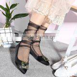 WS-4 Sexy Breathable Silk Heap Heap Soft Elasticity Black Fishnet Lace Flower Mesh Ankle Fashion Socks Summer Style thumbnail-1