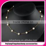 Natural Freshwater Pearl Necklace S925 Silver Clavicle Chain 2016 thumbnail-1