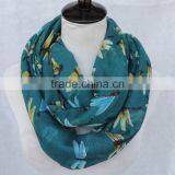 Dragonfly Print Mint Green Fashion Voile Scarf thumbnail-6
