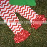2T-7 Christmas Santa Outfits New Girls Design Green Top Red Chevron Pant With Matching Necklace and Headband Set thumbnail-3
