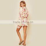 Fall 2018 Shearling Coat Femme Floral Print Robe Women's Kimono thumbnail-4