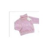 Winter Warm 100% Cotton Pink Knitted Baby Wear, Children Turtleneck Sweaters 2-8Y