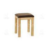 Comfortable Ash Wood Furniture , Flexible Square Upholstered Stool thumbnail-1