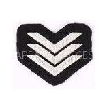 Silver Wire Military Bullion Badges , Embroidered Police Patches For Shoulder