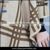 New Arrival in Stock Women Striprd Cream Long Print Wool Shawl thumbnail-2