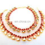 2015 Fancy Anklet - Indian Gold Plated Traditional Kundan Anklet - Payal-Beautiful Design Gold Plated Kundan Anklets Wholesale thumbnail-1