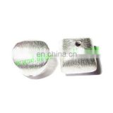 Silver Plated Brushed Beads, size: 10x10x10mm, weight: 1.54 grams. BMSPBR075