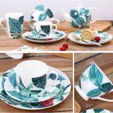 Plate Dishes Stoneware Dinnerware Set Blue Glaze Ceramic Colorful Tableware thumbnail-3