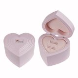 New fashion pink heart-shaped wooded jewelry box for 2 rings