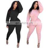 Casual Women Long Sleeves Back Zippers Bodysuit Skinny Raised Lines Pattern Outdoor Wear Stacked Jumpsuits thumbnail-2