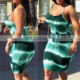 LAITE D2077 Plus Size Women Fashion Tie Dye Dresses Ladies O-neck Tie Dye Dresses Women Summer Casual Dresses thumbnail-6