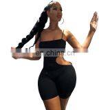 2020 New Arrivals Women Fashion Sling Jumpsuit Ladies Sexy Bodycon Sportswear Yoga Short Playsuit Women Clothing thumbnail-1
