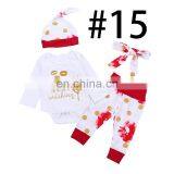 Easter Day 2019 Long Sleeved Baby Bunny Print Rompers & Pants & Headband 3pc Set thumbnail-3