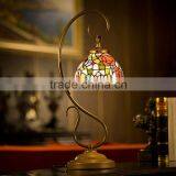 Tiffany Style Hand Painted Glass Table Lamps Wholesale Led Light Night Reading Glass Cylinder Table Lamp
