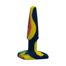Groovy 4 Inch Silicone Anal Plug With Multicoloured Surface for Anal Play