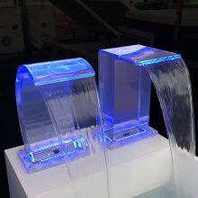 8 mm Thickness Acrylic Waterfall Swimming Pool Fountain Colorful LED Light Waterfall thumbnail-3