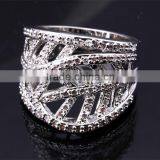 New Design Leaf Shape 2-Tone Inlay Jewelry Luxury Cocktail Party Ring Bijoux thumbnail-5