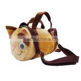 Brown Cute Cat Shaped Velvet Mini Duffel Bag for Kids Children thumbnail-2