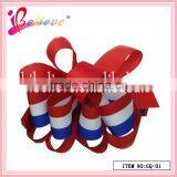 2014 Best Selling National Flag Curly Ribbon French Barrette Hair Clips Wholesale (GQ-01) thumbnail-2