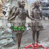 Bronze Lovely School Girl Sculpture