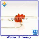2015 New Arrived Synthetic Orange Opal Hand Opal Pendant S925 Silver Chain Necklace With Wholesale Price thumbnail-3