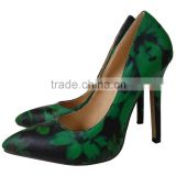 2014 Spring hot sexy high heel women guangzhou shoes factory with special design on material