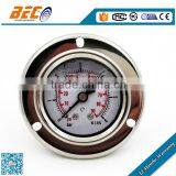 (YTN-40BD) 40mm brass connection center back with flange type manometer price of pressure gauge