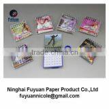 Plastic Key Chain Metal Spiral Mini Calendar Notepad With Elastic Band