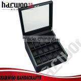 15 Slots Wooden Watch Box With Transparent Window,black Wooden Watch Box With Drawer,black Wooden Watch Box With Drawer