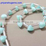 Amazonite Faceted Trillion shape gemstone side drilled