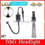 New 2*5th G 2500 LM/bulb Car Lights Led, High Power Led Headlight Bulb h7 Quality Choice thumbnail-1