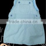 fashion designed hight quality nice washing children denim dress suspender coverall dress China manufactury