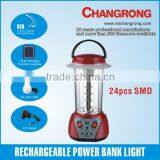 Changrong Rechargeable Usb Led Light With 24 Led Solar Panel Led Bulbs