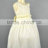 Baby Girls Ivory Communion Bridal Wedding Party Lace Dress Kids Wear Bridesmaid Flower Waist Collar Dress thumbnail-3