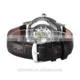 Best Design Fashion Genuine Leather Skeleton Watch Automatic Mechanical Mens thumbnail-5