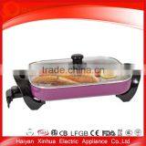 Purple ceramic and glass electric pan with cover