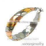 Three Tone Stainless Steel Tri Color Hoop Earrings