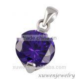 Amethyst Zircon Stainless Steel Custom Metal Charm