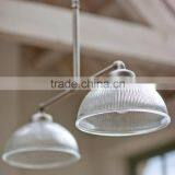 11.24-6 Steel Arms and Fixings Fluted Glass Domes Cast Steel Ceiling Arm Plumbing Double Water Pipe Light