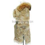 Women Bat-shawl Style Rabbit Fur Shawl With Raccoon Fur Collar,KZ14127 thumbnail-2